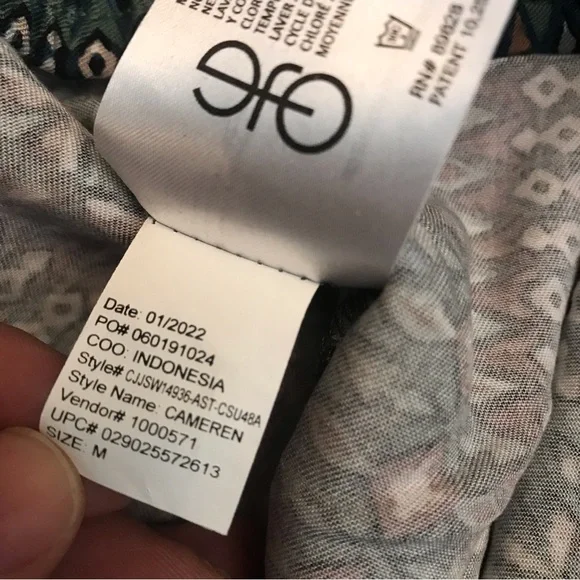 Jessica Simpson Boho Harem Cabana Pants Womens Medium Baggy Relaxed Teal Brown - Picture 13 of 13